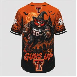 Texas Tech Red Raiders Mascot Guns Up Halloween Baseball Jersey