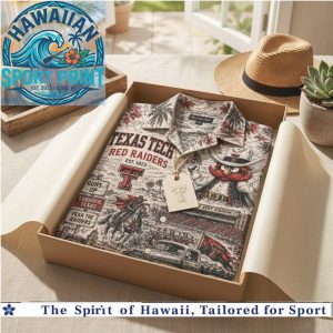 Texas Tech Red Raiders Raider Red Vintage Toile Hawaiian Shirt
