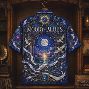 The Moody Blues Stained Glass Moon Night Sky Button Up Shirt