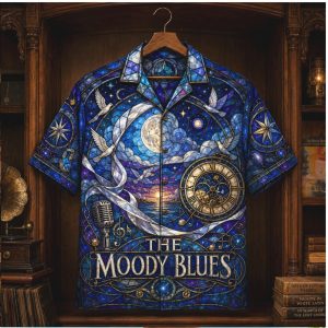The Moody Blues Stained Glass Moon Night Sky Button Up Shirt
