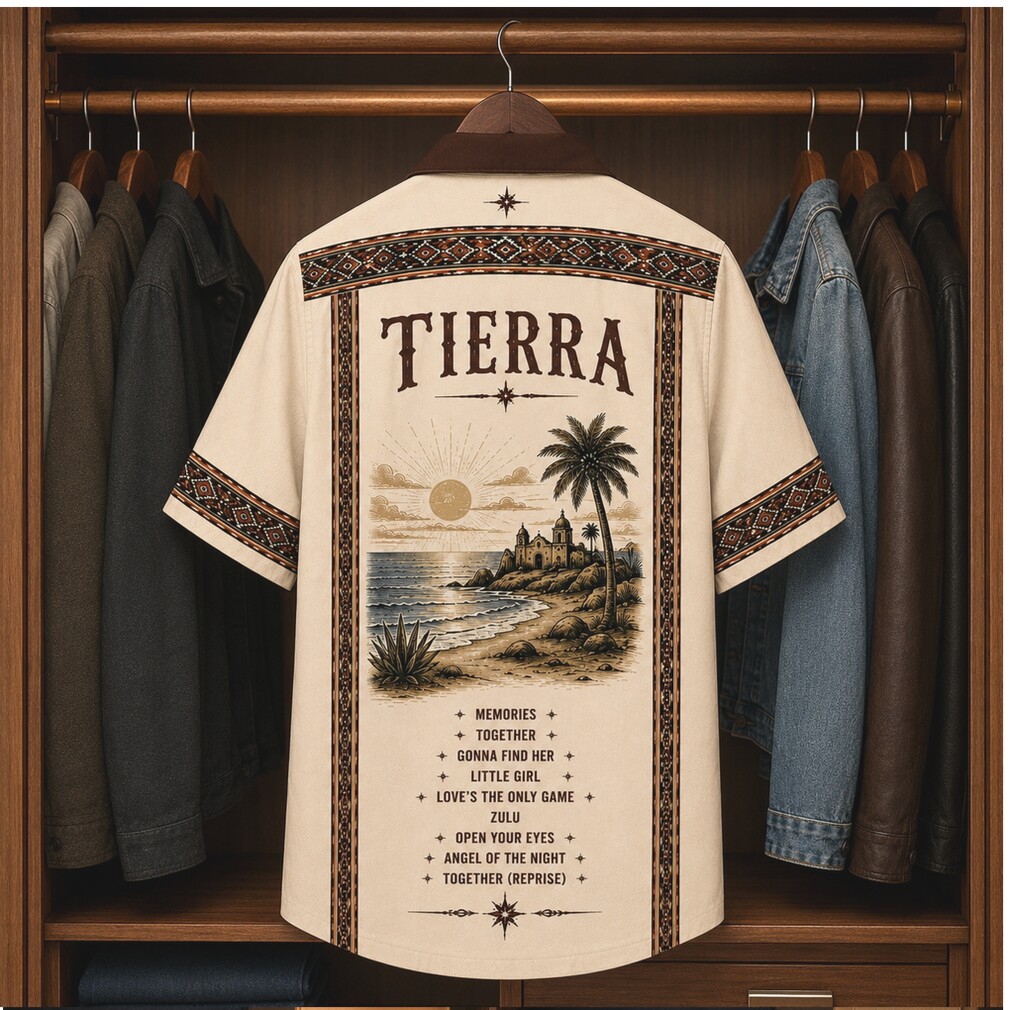 Tierra Latin Band Mission Sunset Vintage Rock Hawaiian Shirt Tierra Latin Band Mission Sunset Vintage Rock Hawaiian Shirt