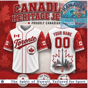 Toronto Heritage Jersey Proudly Canadian Maple Leaf Baseball Shirt