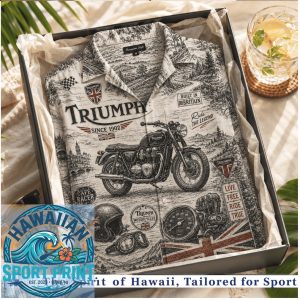 Triumph Motorcycles Cafe Racer British Vintage Biker Hawaiian Shirt