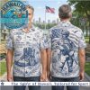 Largemouth Bass Fishing Sunset Dock Lake Hawaiian Shirt Largemouth Bass Fishing Sunset Dock Lake Hawaiian Shirt