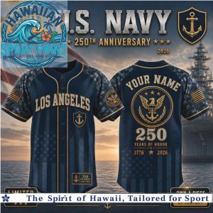 US Navy 250th Anniversary Los Angeles Eagle Anchor Baseball Jersey