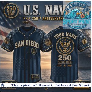 US Navy 250th Anniversary San Diego Eagle Anchor Baseball Jersey