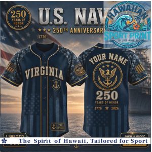 US Navy 250th Anniversary Virginia Eagle Anchor Baseball Jersey