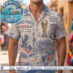 United States Soccer Stars And Stripes Vintage Heritage Hawaiian Shirt