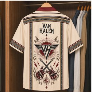 Van Halen Crossed Guitars Aint Talkin Bout Love Button Down Shirt