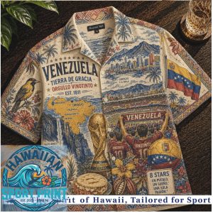 Venezuela Soccer Vinotinto Trophy Vintage Heritage Hawaiian Shirt