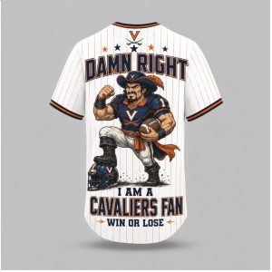 Virginia Cavaliers Mascot Damn Right I Am A Fan Baseball Jersey