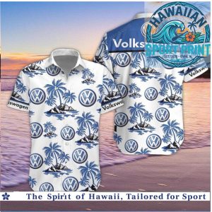 Volkswagen Car Logo Tropical Palm Tree Summer Beach Hawaiian Shirt