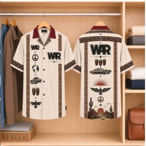 War Classic Rock Peace Eagle Graphic Desert Theme Button Up Shirt