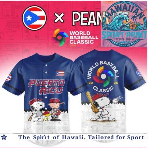 World Baseball Classic Puerto Rico Peanuts Snoopy Baseball Jersey