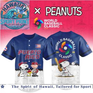 World Baseball Classic Puerto Rico Peanuts Snoopy Baseball Jersey