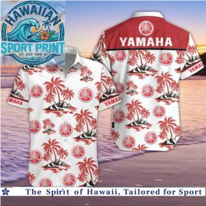 Yamaha Racing Palm Trees Summer Beach Hawaiian Shirt