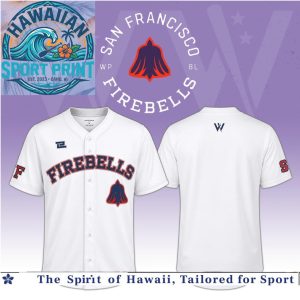 San Francisco Firebells White Baseball Jersey Custom Team Uniform