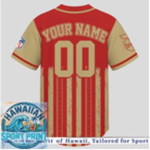 San Francisco 49ers Teacher American Flag Heartbeat Baseball Jersey