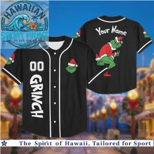 Christmas Grinch Naughty Holiday Custom Baseball Jersey