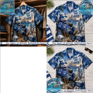 Indianapolis Colts Mascot Blue Football Tropical Summer Hawaiian Shirt