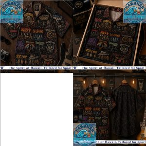 80s Classic Rock Legends Band Collage Heavy Metal Retro Hawaiian Shirt