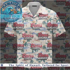Coors Light Beer Palm Tree Beach Party Summer Hawaiian Shirt