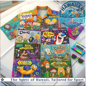 90s Cartoon Retro Nostalgia Nickelodeon Characters Hawaiian Shirt