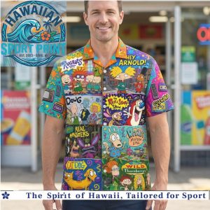 90s Cartoon Retro Nostalgia Nickelodeon Characters Hawaiian Shirt