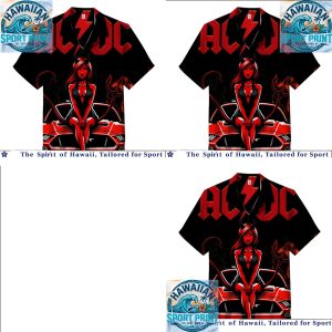 AC DC Devil Girl Muscle Car Heavy Metal Rock Hawaiian Shirt