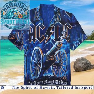 AC DC For Those About To Rock Cannon Graphic Hard Rock Hawaiian Shirt