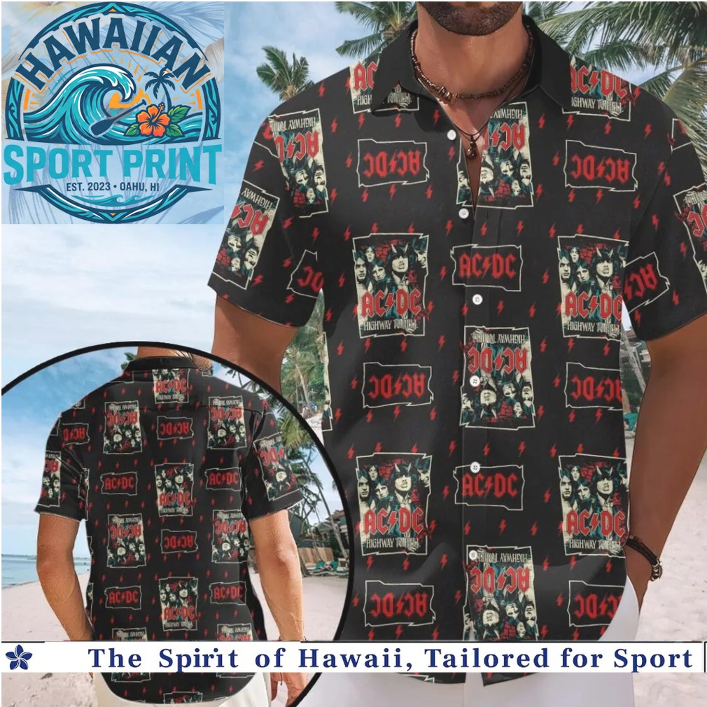 AC DC Highway to Hell Rock Band Tour Tropical Summer Hawaiian Shirt Beach AC DC Highway to Hell Rock Band Tour Tropical Summer Hawaiian Shirt Beach