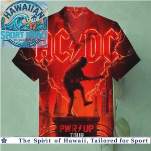 AC DC PWR UP Tour Lightning Rock Band Hawaiian Shirt