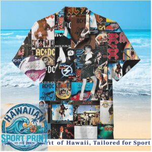 AC DC Rock Band Back In Black Concert Tour Hawaiian Shirt