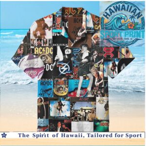 AC DC Rock Band Back In Black Concert Tour Hawaiian Shirt