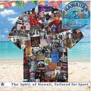 AC DC Rock Band Vintage Tour Poster Music Legend Hawaiian Shirt