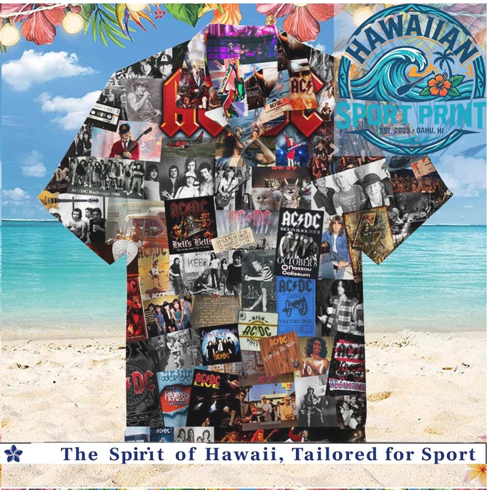 AC DC Rock Band Vintage Tour Poster Music Legend Hawaiian Shirt AC DC Rock Band Vintage Tour Poster Music Legend Hawaiian Shirt