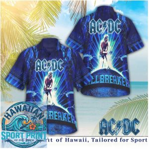 ACDC Ballbreaker Electric Blue Lightning Rock Band Hawaiian Shirt