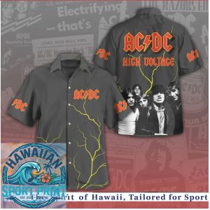 ACDC High Voltage Lightning Rock Band Summer Hawaiian Shirt