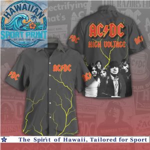 ACDC High Voltage Lightning Rock Band Summer Hawaiian Shirt