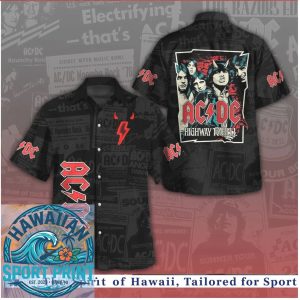 ACDC Highway to Hell Rock Band Tour Tropical Hawaiian Shirt