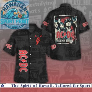 ACDC Highway to Hell Rock Band Tour Tropical Hawaiian Shirt