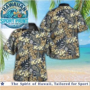 ACDC Logo Floral Tropical Aloha Hawaiian Shirt