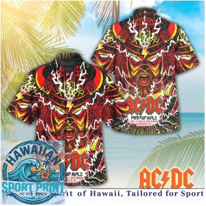 ACDC PWR Up Tour Rock Lightning Demon Hawaiian Shirt