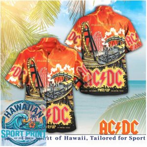 ACDC PWR Up Train Roller Coaster Rock Hawaiian Shirt