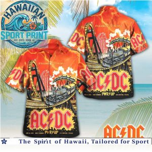 ACDC PWR Up Train Roller Coaster Rock Hawaiian Shirt