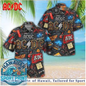 ACDC Retro Concert Equipment Rock Band Hawaiian Shirt