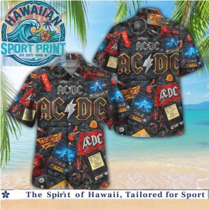 ACDC Retro Concert Equipment Rock Band Hawaiian Shirt