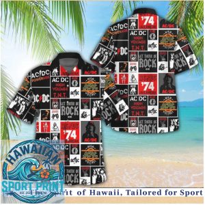ACDC Rock Band Collage Vintage Music Hawaiian Shirt