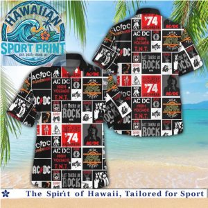 ACDC Rock Band Collage Vintage Music Hawaiian Shirt