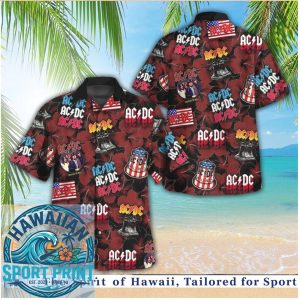 ACDC Rock Music Tour Vintage Style Hawaiian Shirt Beach